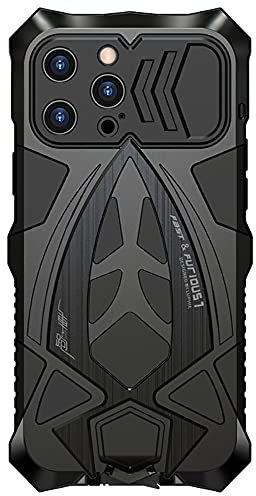 CeeEee iPhone 13 Pro Case Metal Aluminium Bumper Cover Built-in Soft Rubber Shock Proof Military Grade Protective Cover for iPhone 13pro - Black