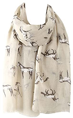 GFM® Schal mit Pferdemotiv, Hs-10-TR-Light Beige, One size