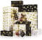 Toptime Geschenkpapier Weihnachten, 8 Blatt Schwarz Weiß Geschenkpapier mit Aufkleber, Weihnachtspapier mit Schneeflocken und Geschenkboxmuster, Geschenkverpackungen für Neujahr, Partys, 70x50cm