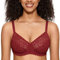 DOBREVA Soutien-Gorge Dentelle Emboitant Minimiseur avec Armatures Femme Rouge Chinois 95G