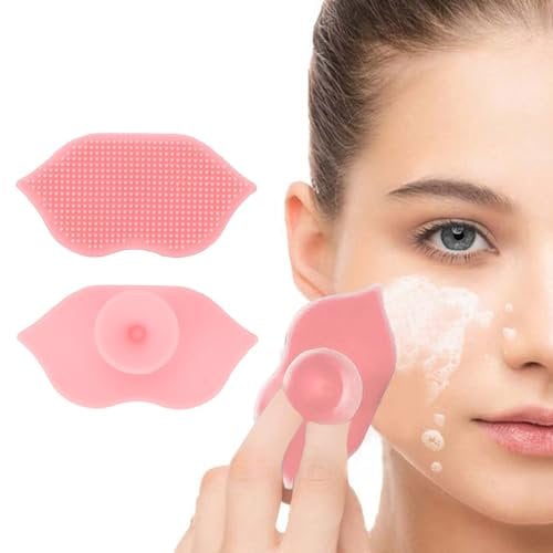 Silicone Exfoliating Lip Brushes with Sucking Cup Bendable Soft Lip Scrubbers Lip Cleaning Scrub Brush Tool