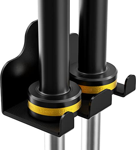 JNIHEEP Doppelter Langhantel-Aufhänger, Wandhalterung, Modern, Black, Eisen, Platzsparendes Fitnessstudio oder Zuhause, Weight Rack