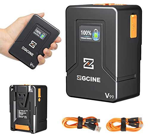 ZGCINE ZG-V99 Mini V-Mount 99Wh (14.8V 6800mAh) Camera Battery, Support PD USB-C Charger with D-TAP BP USB-C USB-A Output for BMPCC 4K 6K Pro, ZCAM, Canon EOS R5C, Sony FX3