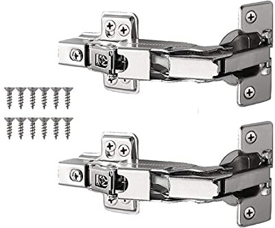 Bohaner 2 bisagras de armario de cocina de 165 grados, bisagras de puerta de armario de cierre suave, bisagras plegables silenciosas con tornillos de fijación, bisagra de puerta de armario de