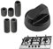 6x Universal Drehknopf Set, Herdknöpfe Knöpfe Schalter, Kontrollknöpfe, Drehknopf Herd, Herd Griff, Schalter Herd, 42mmØ Adaptern Drehknöpfe für alle Arten von Ofen, Herd & Kochfeld, Schwarz
