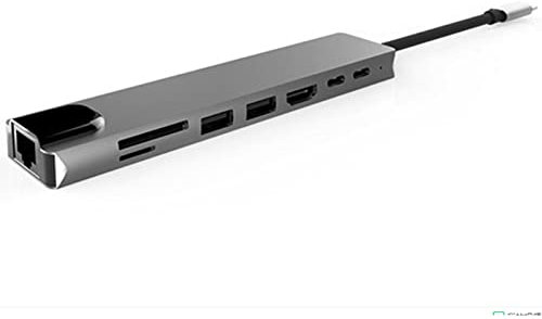 Adaptateur multiport USB-C 8 en 1 Hub USB-C vers adaptateur auxiliaire HDMI 4K USB 3.0