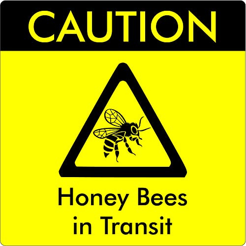 Beekeeping Warning Sign 'Caution Bees in Transit', Magnetic Bee Transportation Signage Equipment, For Repeated Use, Sign for Car or Van, Square