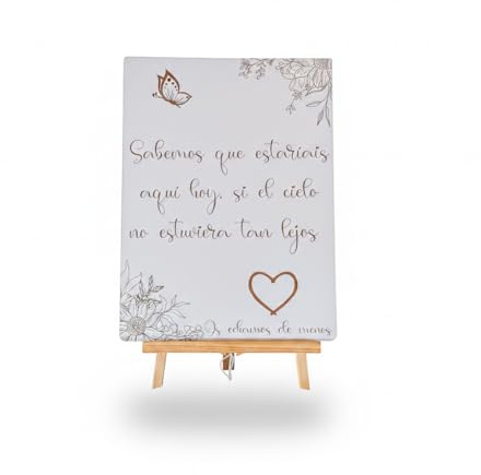 Madera de Boj | Cartel Seres Queridos Personalizado | Cartel Boda Fabricado en Madera Natural | Tamaño 30 cm x 40 cm