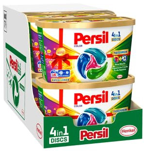 Persil 4in1 Color DISCS (8 x 16 Waschladungen), Waschmittel mit Tiefenrein Technologie, Colorwaschmittel für reine Wäsche und hygienische Frische für die Maschine