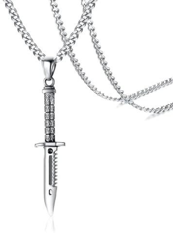 BISONBLUE Necklace for Women Pendant Chain Gifts Ladies Men Supernatural Sword Dagger Knife Necklace Pendant For Men Male Bike