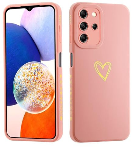 LENGRACE für Samsung Galaxy S20 Plus Liebesmuster Hülle,Galvanik Goldfarbene Herzmuster Stilvoll für Mädchen Frauen Stoßfeste Silikon TPU Handyhülle-Rosa