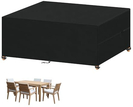 VANSHEIM Housse Protection Mobilier de Jardin Housse Salon de Jardin Exterieur Housse Protection Table Jardin Impermeable Bâche Table Jardin 420D Tissu Oxford Housse de Protection 180x100x75cm