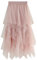 Gonna a pieghe da donna in tulle, asimmetrica, gonna corta da skater, Colore: rosa., Einheitsgröße