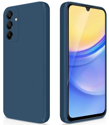 GiiYoon Cover per Samsung Galaxy A15 5G/4G Custodia in Silicone, Custodia Antiurto Case Sottile in Silicone TPU con Strato Interno in Fibra e Protezione della Fotocamera, Blu