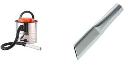 Bikain DI1200INOX– Aspirateur de Cendres, 1200 W, 20 L, Cuve INOX, Argent & Ribitech PRCEN000/L Buse Plate pour avaleur de Cendre