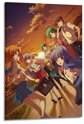 ZaMouss Anime-Poster Higurashi When They Cry Leinwandposter Wandkunst Dekor Wohnzimmer Schlafzimmer Dekoration Poster 30 x 45 cm Rahmenstil