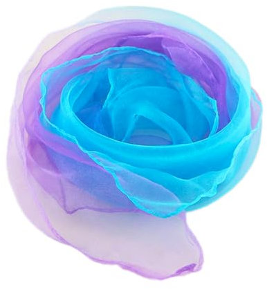 10 Stück Square Jongliertücher Seidentücher Chiffontücher 60cm,Zweifarbiger Performance Tanztücher,Gymnastiktücher Jonglier Tücher Schal für Jonglieren,Tanzen,Sensorisches,Tanztücher,Seeblau Lila