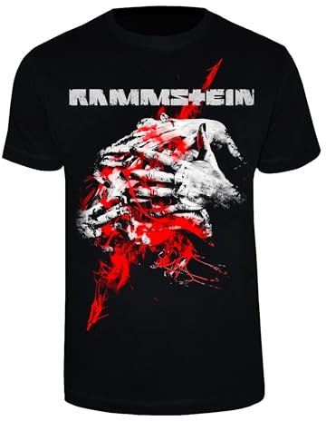 Rammstein T-Shirt Angst schwarz, Offizielles Band Merchandise Fan Shirt mit Brust- und Rückendruck - XL
