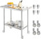 Redlife Tavolo Acciaio Inox Professionali, Mobili Acciaio Inox con 3 Ripiani Regolabili & 4 Ruote, Banco da Lavoro per la Preparazione Degli Alimenti, Adatto per Ristoranti Case Hotel (91x61x89 CM)