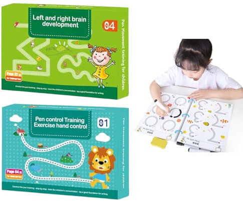 Scribble Smart Workbook, Fast-Track Young Minds, Scribblesmart Workbook, Little Curious Minds Scribblesmart, montesori wisch und weg buch, Wiederverwendbar Handschrift Nachziehen für Kinder (Set)