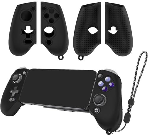 Silicone Grip Case Cover for GameSir G8 Galileo, Phone Game Controller Handle Protective Sleeve Anti Scratch Shockproof Gamepad Case Protector with Lanyard for G8 Galileo Controller (Black)