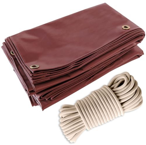 Tecplast Pack Toile Pergola Rouge Bordeaux 3x4 m + Sandow Ivoire 20m - Bâche Pergola prête à Poser LP506PR Garantie 5 Ans