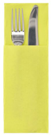 50 Bestecktaschen Servietten 'DAILY Collection' 48 cm x 30 cm limonengrün mit Besteckfalz