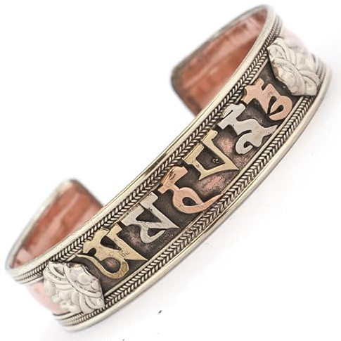 Generico Bracciale tibetano Om mani padme hum, mantra buddista, bracciale hippie boho unisex