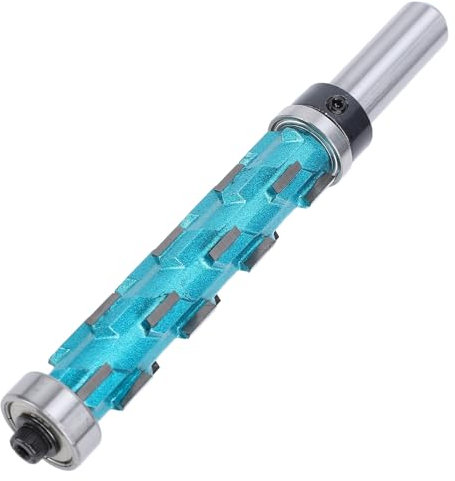 1/2 Flush Trim Spiral Router Bit, Double Bearing Template Bit for Woodworking with Storage Case Spiral Up Down Cut Down Cut