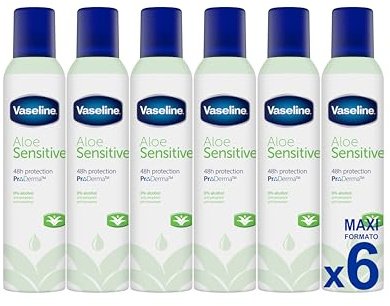 Vaseline Aloe Sensitive 48h 250ml | 0% Alkohol (6er Pack)