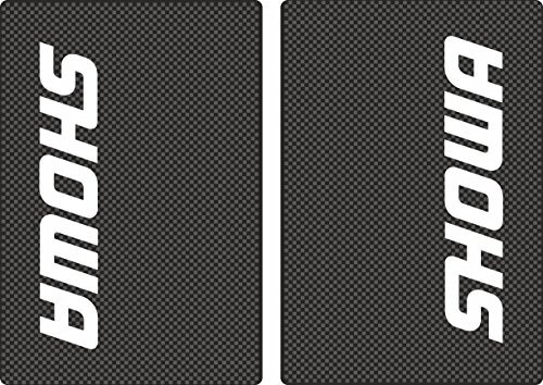 Upper Fork Decal Stickers Graphic Set Compatible with SHOWA Suspension - Fit All Dirt Bikes - Adhesive Vinyl Carbon (Matte)