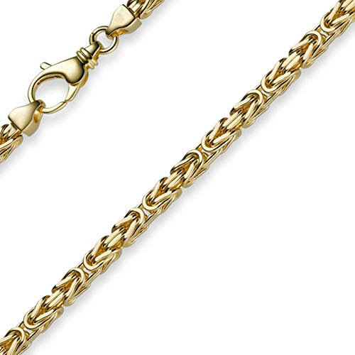 Schmuck Krone 3,5mm Königskette Halskette Kette aus 750 Gold Gelbgold, 55cm, Herren