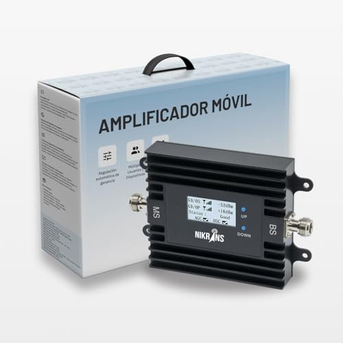 Amplificador 5G Nikrans BD-300FW - Amplificador señal movil 5G/4G en Banda 1/28 (700/2100 MHz) - Cobertura de hasta 300 m² - Compatible con Orange, Movistar, Vodafone, etc