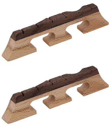 Yibuy Lot de 2 chevalet de rechange en bois coloré pour banjo 4 cordes 7,6 x 0,6 x 1,6 cm