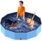 Lozzzyo Piscina Perros Grandes y Pequeños de PVC Antideslizante, Plegable y Portátil Piscina para Perros, Fácil de Limpiar Perro Piscina Infantil para (120 * 30cm)