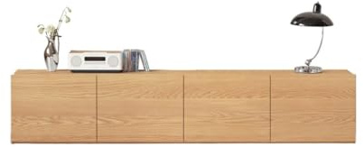 Meuble TV 200 cm Meuble de rangement sur pied en bois massif, centre de divertissement rustique domestique adapté pour salons et hôtels Support TV