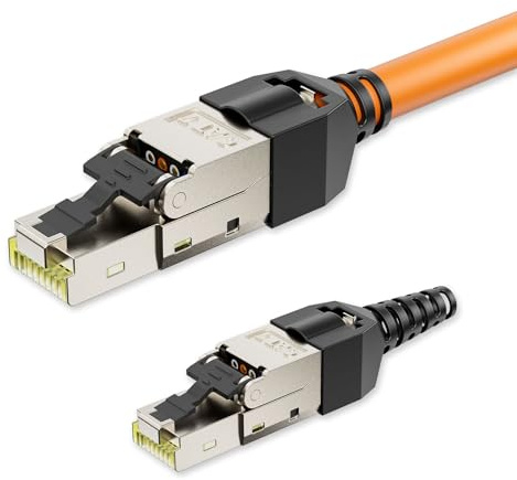iwillink RJ45 Stecker Werkzeuglos CAT7 Netzwerkstecker, 10Gbit/s, 2 Stück | LAN Stecker Ethernet Verlegekabel, Premium LSA Schneidklemme, CAT6 CAT6a CAT7 Netzwerkkabel, PoE-Unterstützung