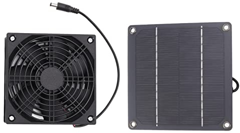 Fockety Solarpanel -Beatmungsgerät, 3 W WASSERDICHTER SOLAR ABLUFTVENTILATOR, Tragbarer -Beatmungsgerät MIT Metallschlutznetz, SolarbieBener Abbluftventilator für Hölhnerställe, Gewähheimshäuser,