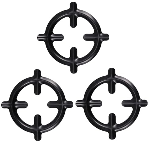 Cabilock 3 Stück Gasherd Topfhalter aus Eisen mit Gasringreduzierern Stabiler Kaffeekannenständer für Gaskochfeld und Camping Rutschfestes Herdzubehör für Espressokannen Zuhause