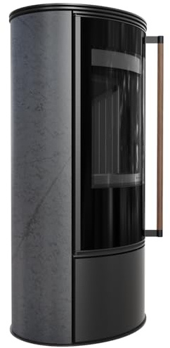 KRATKI ERIK Ø150 5,5 kW Keramikofen GRAFITE SATIN Stahldeckel Jatoba Griff
