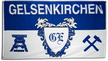 Flaggenfritze Fahne/Flagge Gelsenkirchen 4 mit Wappen + gratis Sticker
