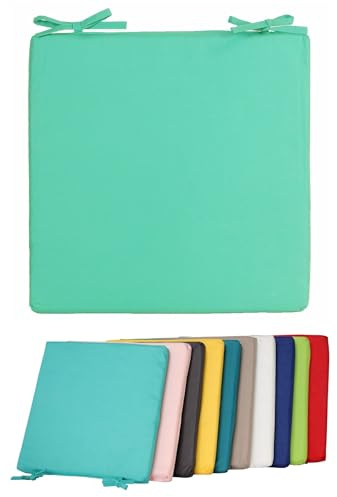 Coen Bakker Jack Outdoor Stuhlkissen 40x40cm Lounge Kissen Wasserfest Sitzkissen Garten Lotus Effekt, Farbe:Aqua