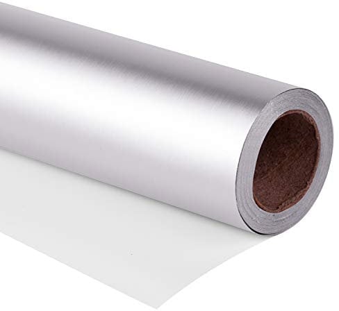 RUSPEPA Geschenkpapierrolle - Mattsilber Für Hochzeit, Geburtstag, Dusche, Glückwünsche Und Weihnachtsgeschenke - 76 cm X 10 m Pro Rolle