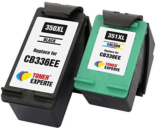 TONER EXPERTE® 2er Set Druckerpatronen kompatibel für 350XL 351XL Photosmart C4280 C4340 C4380 C4480 C4485 C4580 C4585 C5280 D5360 Deskjet D4260 D4360 Officejet J6424 J5780 J5785 | hohe Kapazität