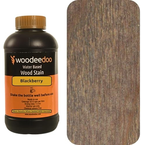 WooDeeDoo Water Based Wood Stain | Wood Dye | Ready to Use | Environmentally Friendly | Solvent Free | Odour Free | 450 ml | BlackBerry