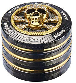 Champ-High 18259 Bling Skull Grinder-Kräutermühle-40506118, Silber, S