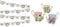 Talking Tables Truly Alice Decorative Teapot Party Bunting – 4 metre, Fabric Multicolour, 22x23.5x1 cm & Tables Truly Alice Teapot Cupcake Stands Pack of 6, Paper Multicolor, Set of 6