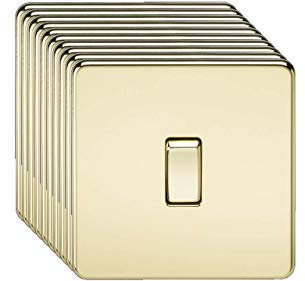 Knightsbridge Screwless 10AX 1G 2-Way Switch - Polished Brass