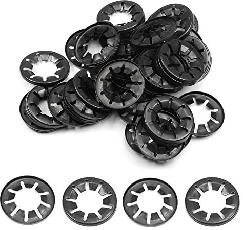 Othmro Starlock Lot de 50 rondelles de verrouillage en acier au manganèse de 20 mm de diamètre intérieur et 40 mm de diamètre extérieur Noir