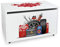 Leomark große Holzspielzeugkiste auf Rädern, Sitzbank mit Stauraum, Spielzeugkiste mit Deckel, XXL Kinderbank - Truhenbank für Kinder, weiße Aufbewahrungsbox 91L, Höhe: 46 cm (Auto-Service)